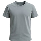 T-shirt en Coton pour Homme – Respirant à Manches Courtes Col Rond – Gris Fer