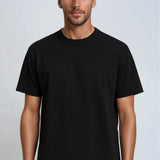 T-shirt pour Homme en Coton – Respirant à Manches Courtes Col Rond – Noir