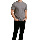 T-shirt en Coton pour Homme – Respirant à Manches Courtes Col Rond – Gris Fer