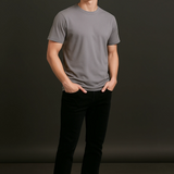 T-shirt pour Homme en Coton – Respirant à Manches Courtes Col Rond – Gris Fer