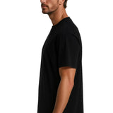 T-shirt en Coton pour Homme – Respirant à Manches Courtes et Col Rond – Noir