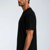 T-shirt pour Homme en Coton – Respirant à Manches Courtes Col Rond – Noir