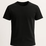 T-shirt pour Homme en Coton – Respirant à Manches Courtes Col Rond – Noir