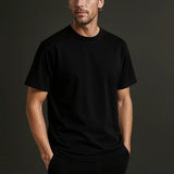 T-shirt pour Homme en Coton – Respirant à Manches Courtes Col Rond – Noir