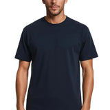T-shirt pour Homme en Coton – Respirant à Manches Courtes Col Rond – Bleu Marine