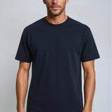 T-shirt en Coton pour Homme – Respirant à Manches Courtes Col Rond – Bleu Marine