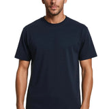 T-shirt en Coton pour Homme – Respirant à Manches Courtes Col Rond – Bleu Marine