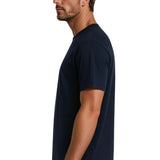 T-shirt pour Homme en Coton – Respirant à Manches Courtes Col Rond – Bleu Marine
