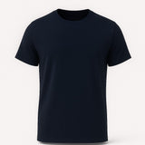 T-shirt en Coton pour Homme – Respirant à Manches Courtes Col Rond – Bleu Marine