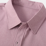 Chemise Casual en Coton Uni pour Homme avec Boutons et Manches Courtes Respirantes
