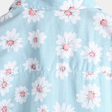 Chemise en Coton d'Été à Manches Courtes Hawaïenne pour Homme en Bleu avec Fleurs de Marguerite