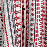 Chemise à Manches Courtes en Coton de Plage pour Homme Blanche et Rouge Rayée