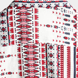 Chemise à Manches Courtes en Coton de Plage pour Homme Blanche et Rouge Rayée