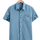 Chemise en Coton à Manches Courtes Décontractée