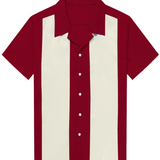 Chemise à Manches Courtes en Coton Rétro des Années 50 avec Col Cubain pour Homme en Bleu