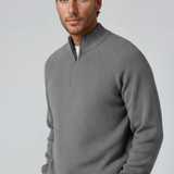 Pull Herre à Zip Demi avec Col Montant – Gris