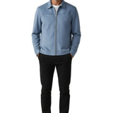 Veste en Suède Bleu Poussiéreux pour Hommes – Élégante et Polyvalente Veste de Tous les Jours