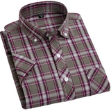 Chemise à Manches Courtes à Carreaux en Coton