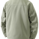 Veste en Twill Léger pour Hommes – Vert Pois – Coupe Régulière