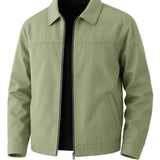 Veste en Twill Léger pour Hommes – Vert Pois – Coupe Régulière
