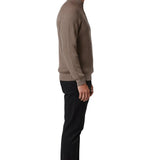 Pull homme à demi-zip avec col montant – Brun taupe