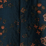 Chemise à Manches Courtes en Coton avec Boutons pour Homme, Florale, Bleu Marine d'Été