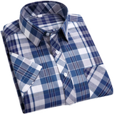 Chemise à Manches Courtes à Carreaux en Coton