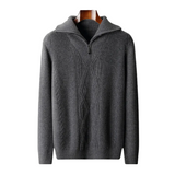 Pull zippé en laine mérinos Taranto