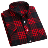 Chemise à Manches Courtes à Carreaux en Coton