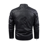 Veste en Cuir Doublée en Fleece Rétro