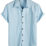 Chemise Casual en Coton à Manches Courtes pour Homme