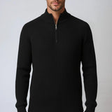 Pull Herre à Col Montant et Zip Demi – Noir