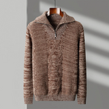 Pull Zippé en Laine Merino Taranto