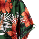 Chemise à Manches Courtes en Coton d'Hawaï avec Fleurs Vertes pour Homme
