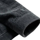 Veste pour homme en velours avec col en sherpa et boutons-pression - Gris anthracite