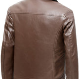 Veste en Cuir Élégante Doublée en Fleece