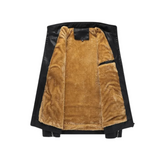 Veste en Cuir Rétro Doublée en Fleece
