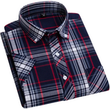 Chemise à Manches Courtes à Carreaux en Coton