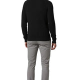 Pull pour homme à demi-zip avec col montant – Noir