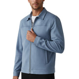 Veste en Suède Bleu Poussiéreux pour Hommes – Élégante et Polyvalente Veste de Tous les Jours