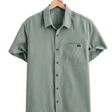 Chemise en Coton à Manches Courtes Décontractée