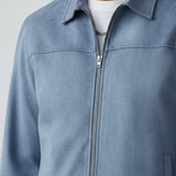 Veste en Suède Bleu Poussiéreux pour Hommes – Élégante et Polyvalente Veste de Tous les Jours