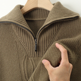 Pull Zippé en Laine Merino Taranto