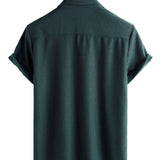 Chemise à Manches Courtes en Coton Décontractée d'Été pour Homme