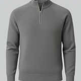 Pull Herre à Zip Demi avec Col Montant – Gris