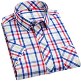 Chemise à Manches Courtes à Carreaux en Coton
