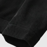 Veste homme en velours avec col en sherpa et boutons-pression - Noir