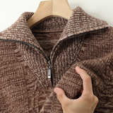 Pull Zippé en Laine Merino Taranto