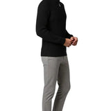 Pull pour homme à demi-zip avec col montant – Noir