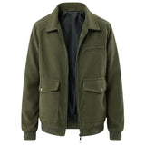 Veste en velours côtelé pour homme – Vert armée